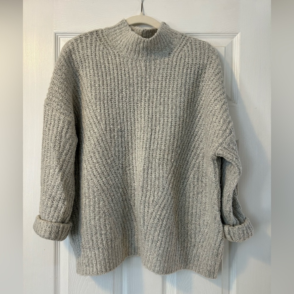 Debut Light Gray Women's Turtleneck Sweater